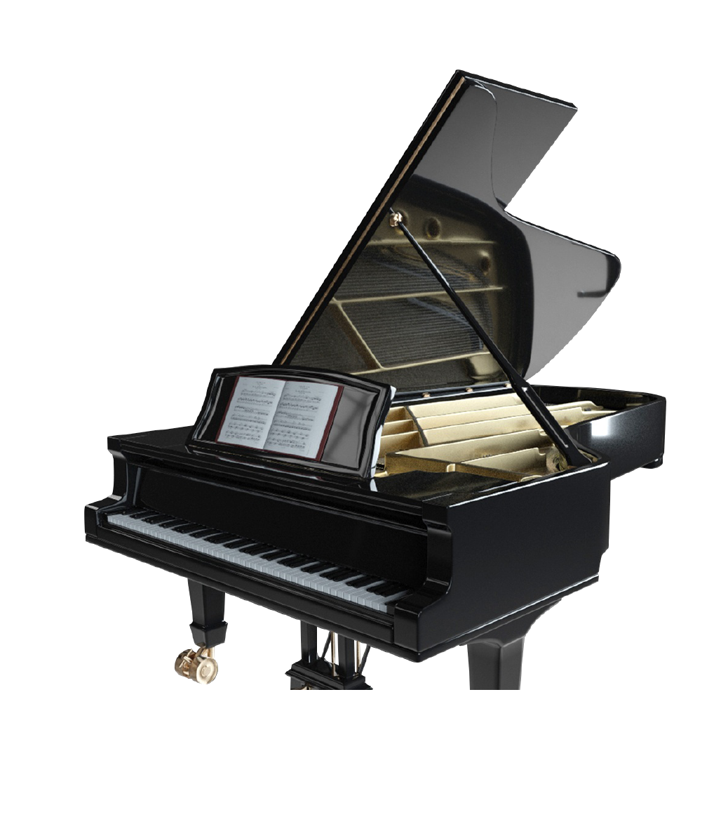 An isolated picture of a baby grand piano